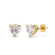 0.75ct Heart-Cut Moissanite Stud Earrings 14kt Yellow Gold (F-G, VVS1)