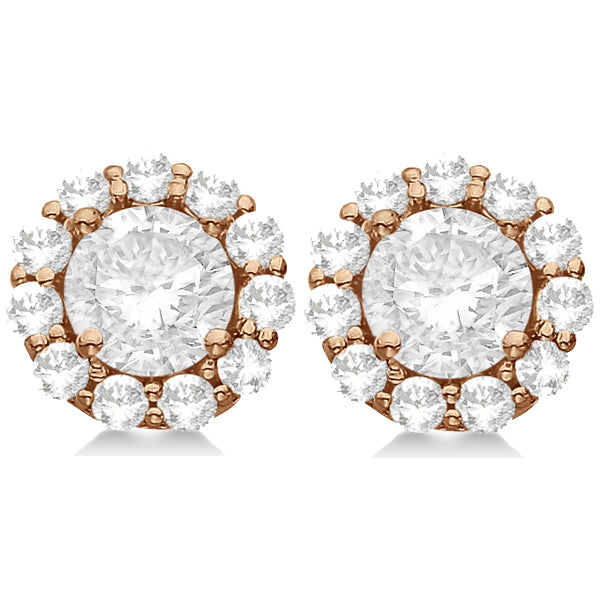 1.50ct. Halo Lab Diamond Stud Earrings 18kt Rose Gold (G-H, SI1)