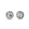 3.00ct. Halo Lab Diamond Stud Earrings 14kt White Gold (G-H, SI1)