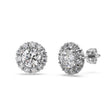 0.75ct. Halo Lab Diamond Stud Earrings 18kt White Gold (G-H, SI1)