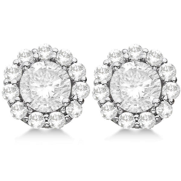 2.50ct. Halo Lab Diamond Stud Earrings 14kt White Gold (F-G, VS1)