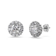 0.75ct. Halo Diamond Stud Earrings Platinum (G-H, VS2-SI1)