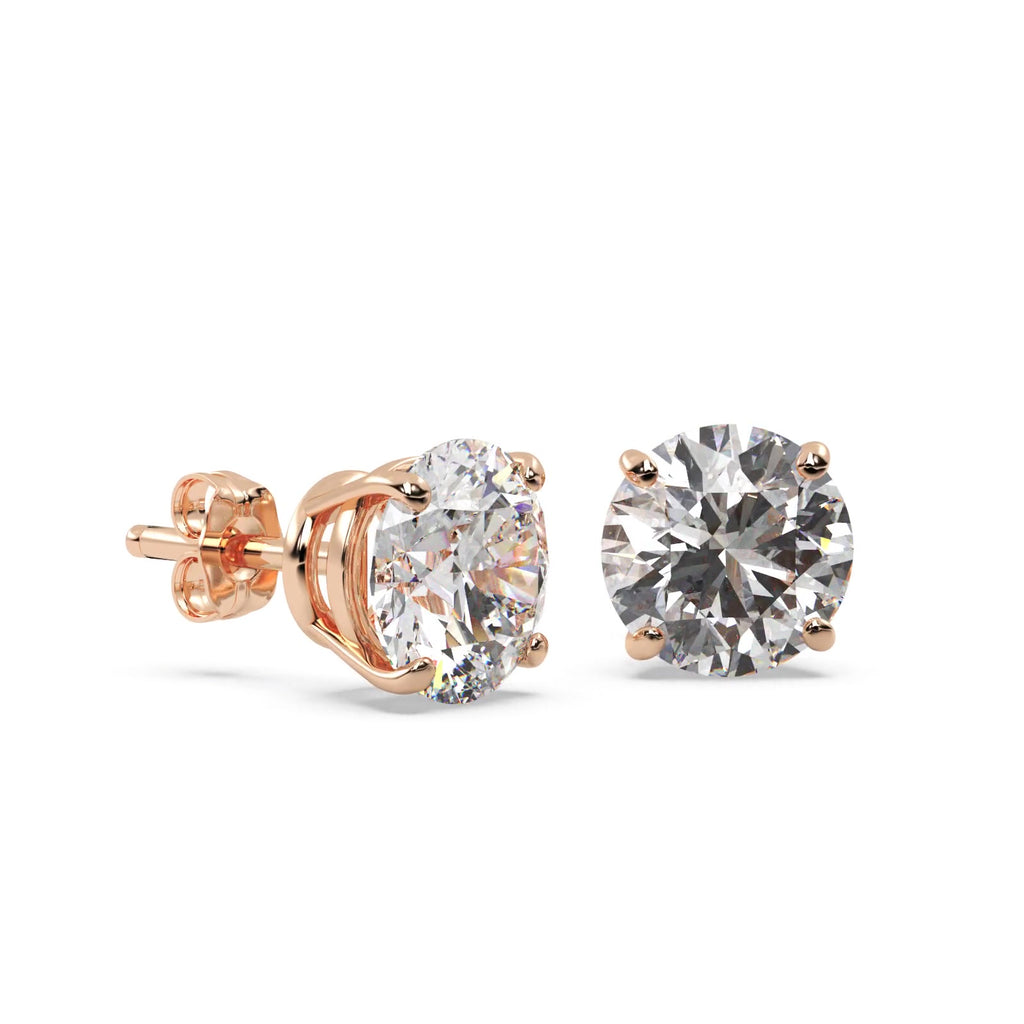 1.50ct. 3-Prong Martini Diamond Stud Earrings 14kt Rose Gold (H-I, SI2-SI3)