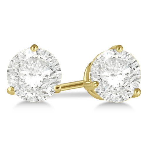 2.50ct. 3-Prong Martini Diamond Stud Earrings 14kt Yellow Gold (H-I, SI2-SI3)