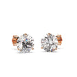 0.33ct. 3-Prong Martini Lab Diamond Stud Earrings 14kt Rose Gold (G-H, SI1)