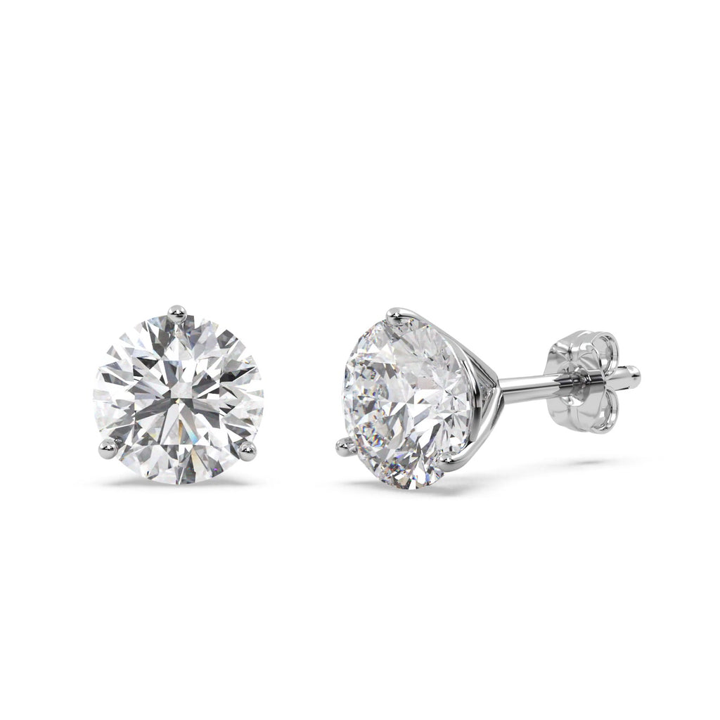 0.50ct. 3-Prong Martini Diamond Stud Earrings 18kt White Gold (G-H, VS2-SI1)