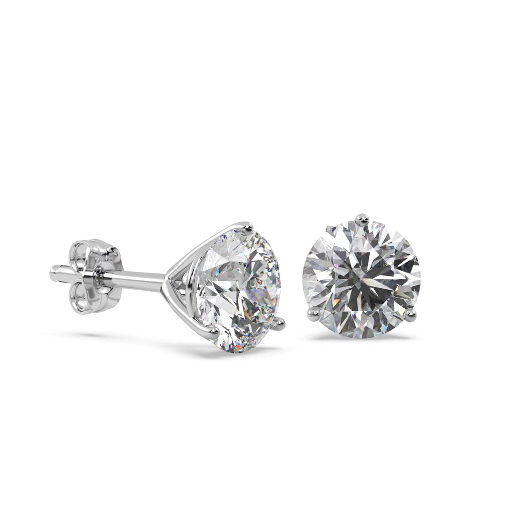 0.50ct. 3-Prong Martini Diamond Stud Earrings 18kt White Gold (G-H, VS2-SI1)