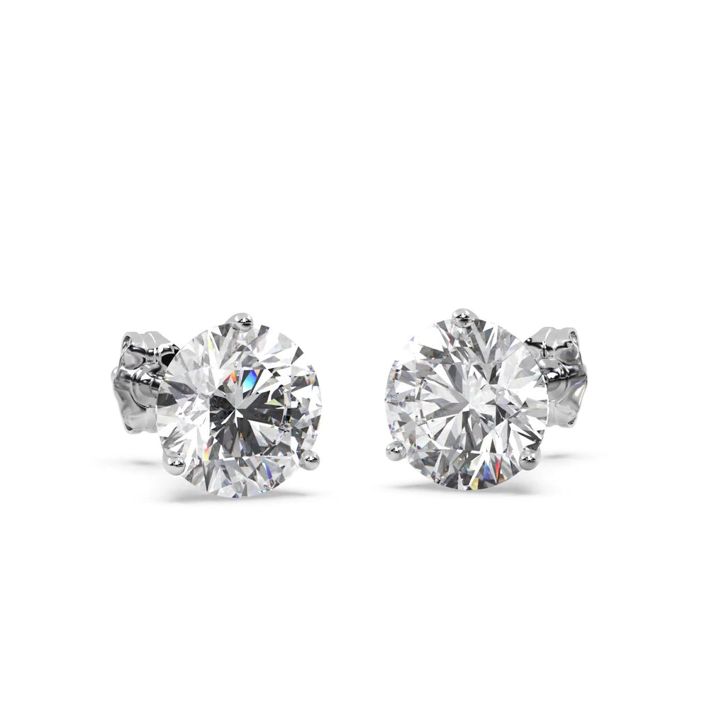 0.25ct. 3-Prong Martini Moissanite Stud Earrings 14kt White Gold (F-G, VVS1)