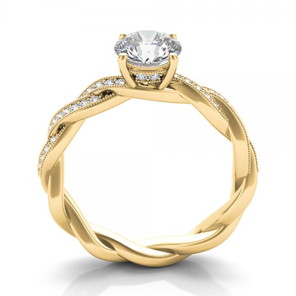 Diamond Infinity Twisted Engagement Ring 14k Yellow Gold (0.22ct)