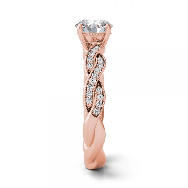 Diamond Twisted Bridal Set Setting 14k Rose Gold (0.42ct)