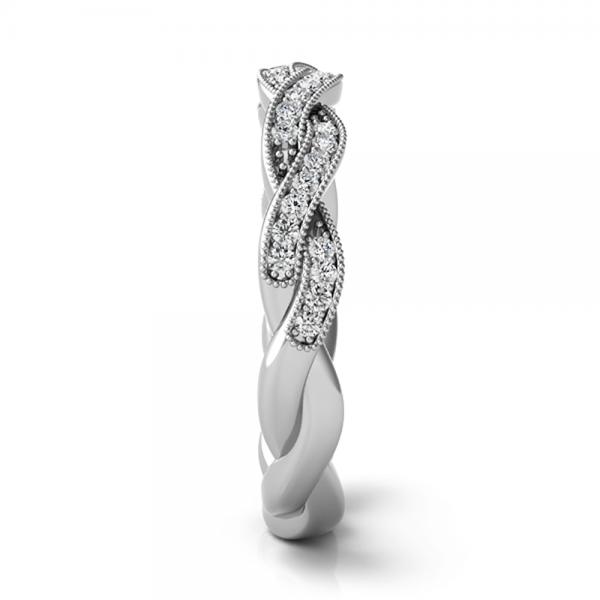 Diamond Twisted Wedding Band 14k White Gold (0.20ct)