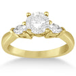 Three Stone Pear Shape Diamond Engagement Ring 14k Yellow Gold (0.50ct)