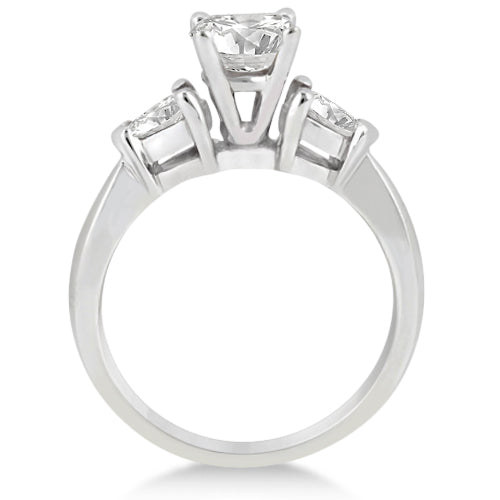 Three Stone Pear Shaped Diamond Engagement Ring 18k White Gold (0.50ct)