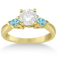 Pear Cut Three Stone Aquamarine Engagement Ring 14k Yellow Gold (0.50ct)