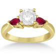 Pear Cut Three Stone Ruby Engagement Ring 14k Yellow Gold (0.50ct)