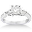 Three Stone Pear Shaped Lab Diamond Engagement Ring 14k White Gold (0.50ct)
