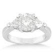 Diamond Trilliant Three Stone Engagement Ring 14k White Gold (0.70ct)