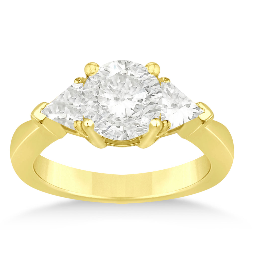 Lab Diamond Trilliant Three Stone Engagement Ring 14k Yellow Gold (0.70ct)
