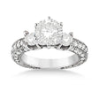 Vintage Three-Stone Lab Diamond Engagement Ring 18k White Gold (1.00ct)