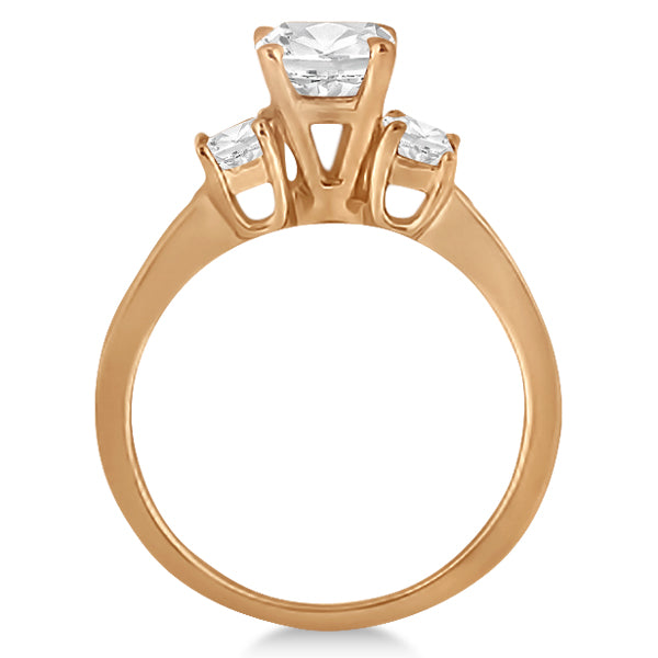 Three-Stone Princess Cut Diamond Engagement Ring in 14k Rose Gold (0.64 ctw)