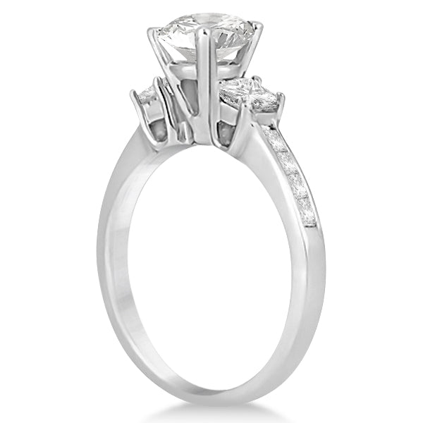 Three-Stone Princess Cut Diamond Engagement Ring Platinum (0.64 ctw)