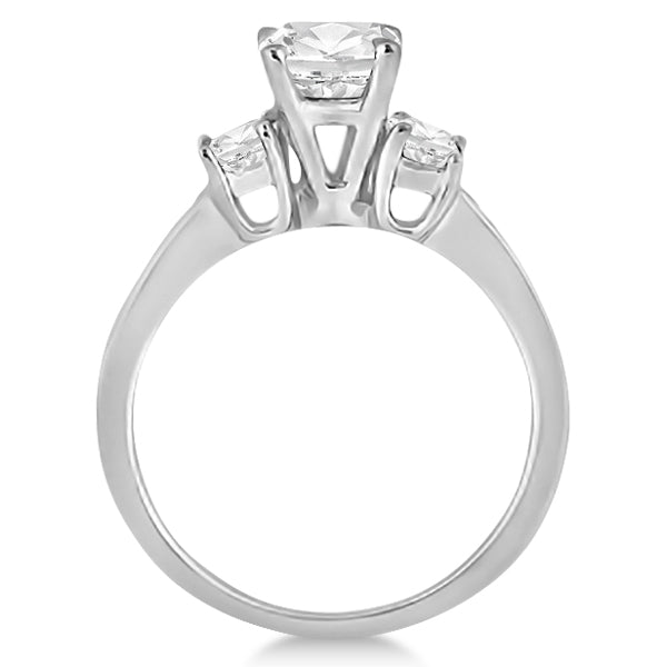 Three-Stone Princess Cut Diamond Engagement Ring Platinum (0.64 ctw)