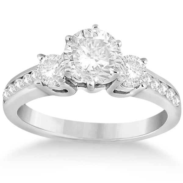 Three-Stone Lab Diamond Engagement Ring w/ Sidestones Platinum (0.45ct)