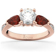 Diamond & Pear Ruby Gemstone Engagement Ring 14k Rose Gold (0.79ct)