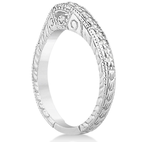 Antique Style Art Deco Diamond Bridal Set 18k White Gold (0.53ct)