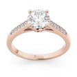 Cathedral Pave Diamond Engagement Ring Setting 14k Rose Gold (0.20ct)
