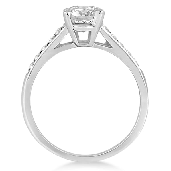 Cathedral Style Round Diamond Engagement Ring 14k White Gold (1.00ct)