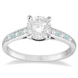 Cathedral Aquamarine & Diamond Engagement Ring Palladium (0.20ct)