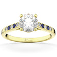 Cathedral Sapphire & Diamond Engagement Ring 18k Yellow Gold (0.20ct)
