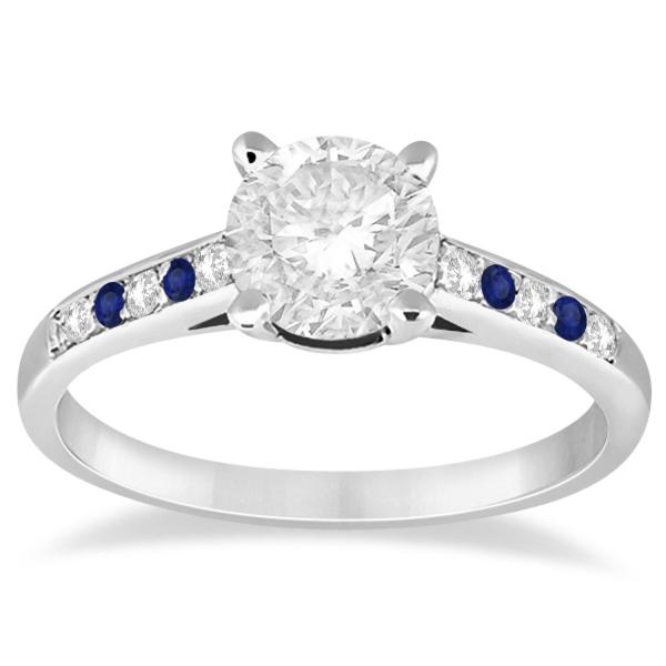 Cathedral Pave Sapphire & Diamond Engagement Ring Palladium (0.20ct)