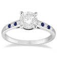 Cathedral Pave Sapphire & Diamond Engagement Ring Palladium (0.20ct)