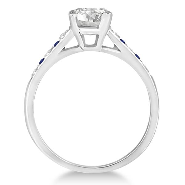 Cathedral Pave Sapphire & Diamond Engagement Ring Palladium (0.20ct)