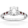 Cathedral Garnet & Diamond Engagement Ring 18k White Gold (0.20ct)
