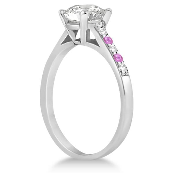 Cathedral Pink Sapphire & Diamond Engagement Ring Palladium (0.20ct)