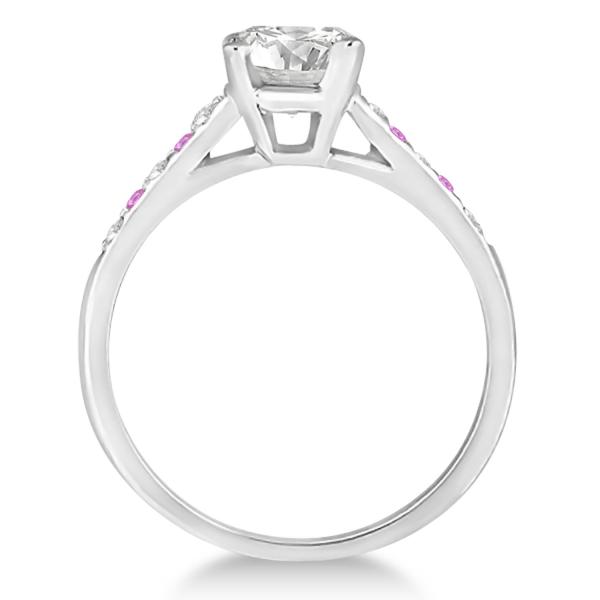 Cathedral Pink Sapphire & Diamond Engagement Ring Palladium (0.20ct)