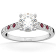 Cathedral Ruby & Diamond Engagement Ring 18k White Gold (0.20ct)