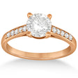 Cathedral Pave Lab Diamond Engagement Ring Setting 14k Rose Gold (0.20ct)