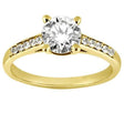 Cathedral Pave Lab Diamond Engagement Ring Setting 14k Yellow Gold (0.20ct)