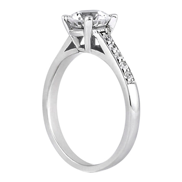 Cathedral Pave Lab Grown Diamond Engagement Ring Setting 18k White Gold (0.20ct)