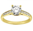 Cathedral Pave Lab Diamond Engagement Ring Setting 18k Yellow Gold (0.20ct)