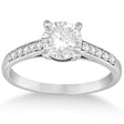 Cathedral Pave Lab Diamond Engagement Ring Setting Palladium (0.20ct)