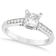 Cathedral Princess Cut Diamond Engagement Ring 14k White Gold (1.00ct)