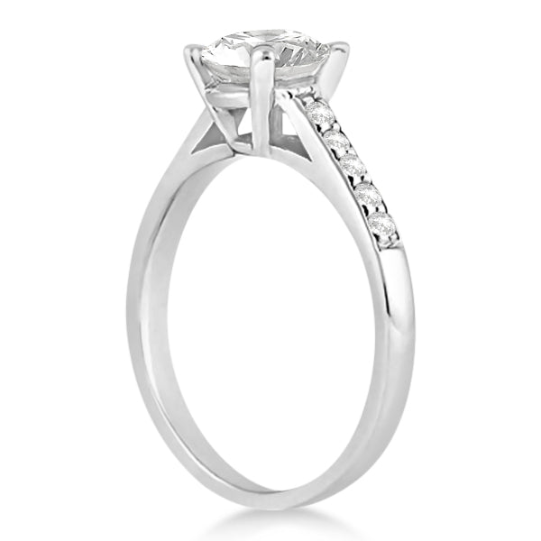 Cathedral Princess Cut Diamond Engagement Ring 14k White Gold (1.00ct)