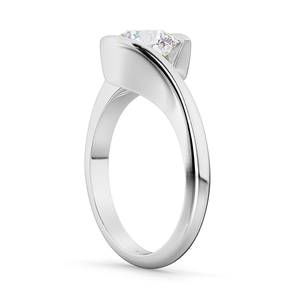 Tension Set Solitaire Diamond Engagement Ring 14k White Gold 1.50ct