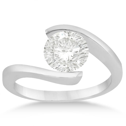 Tension Set Lab Diamond Engagement Ring & Band Bridal Set in Palladium