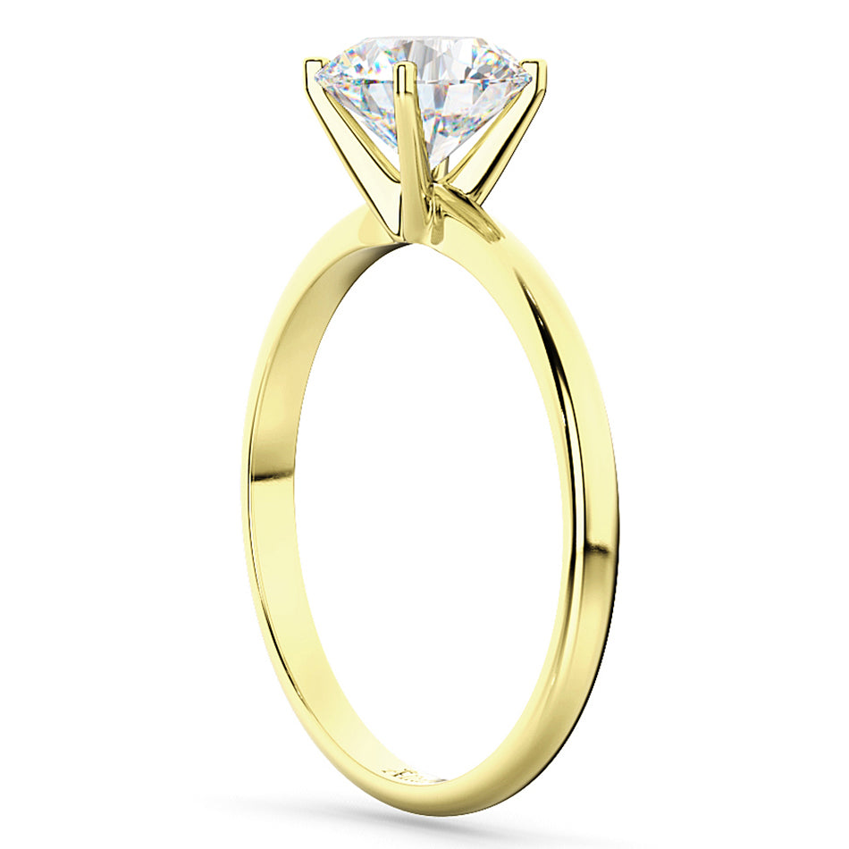 Four-Prong 14k Yellow Gold Solitaire Engagement Ring Setting